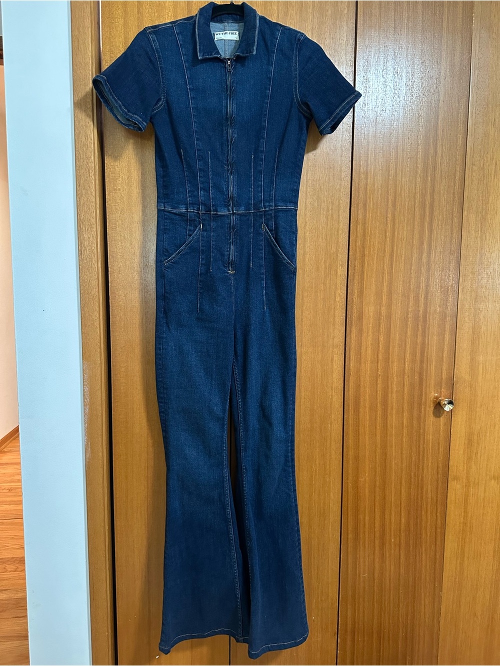 Free People Dark Blue Denim Kids One-Piece Jumpsuit
